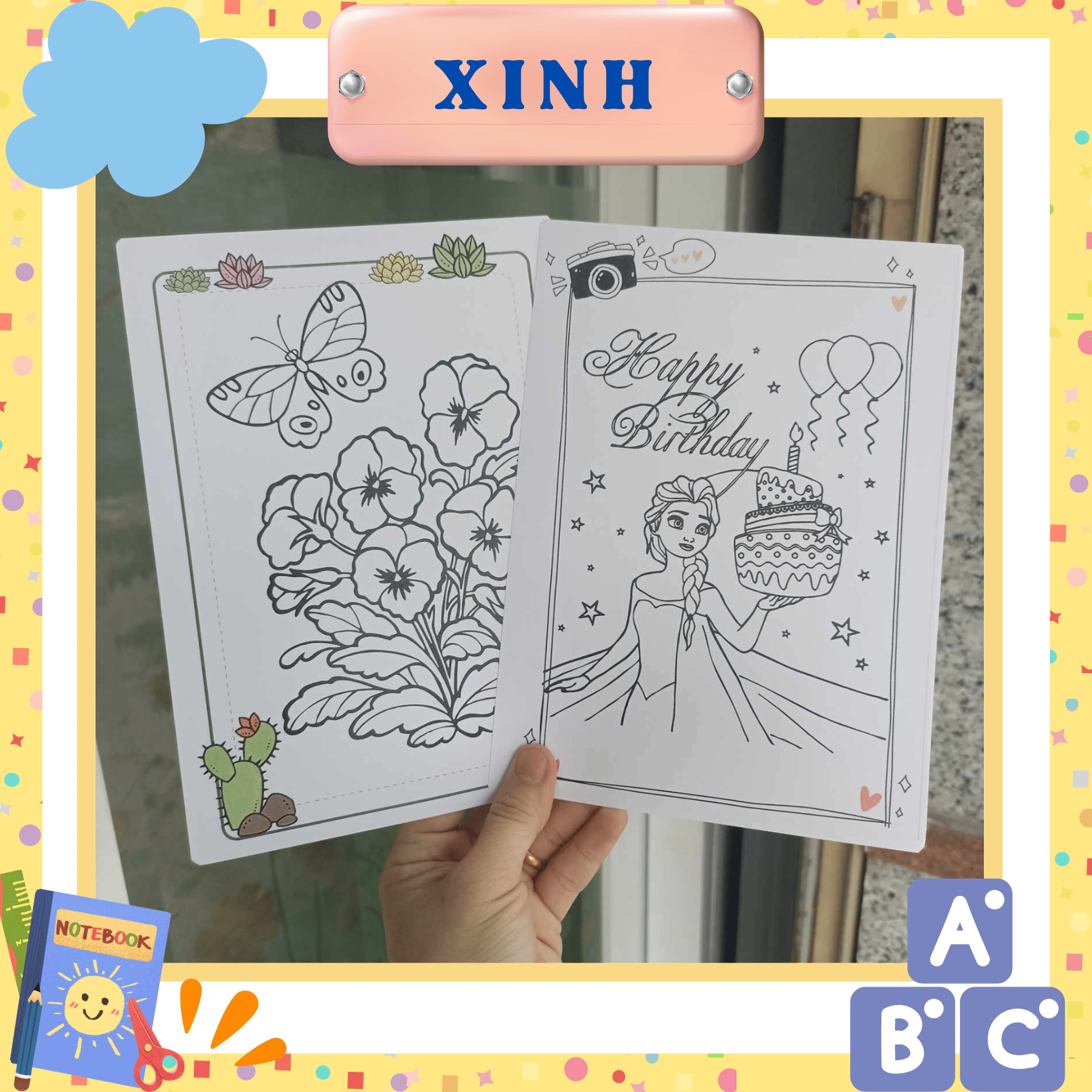 Tranh tô màu cho bé A5 nhiều mẫu có sẵn hình