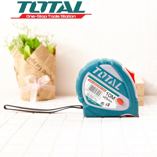 Total - 10mx25mm thước kéo thép nền vàng - tmt126101