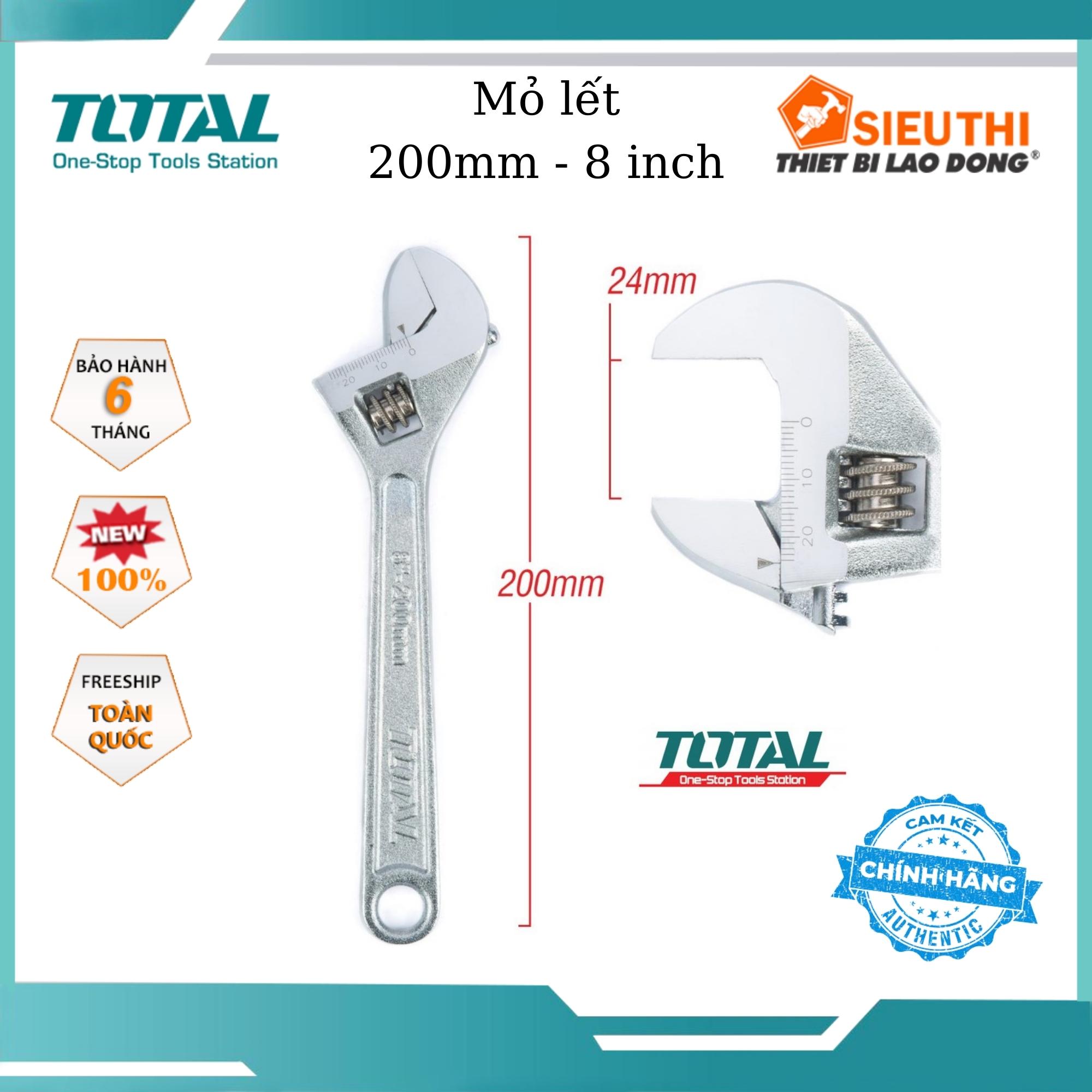 Total Mỏ lết 200mm 8inch Adjustable Wrench THT101083