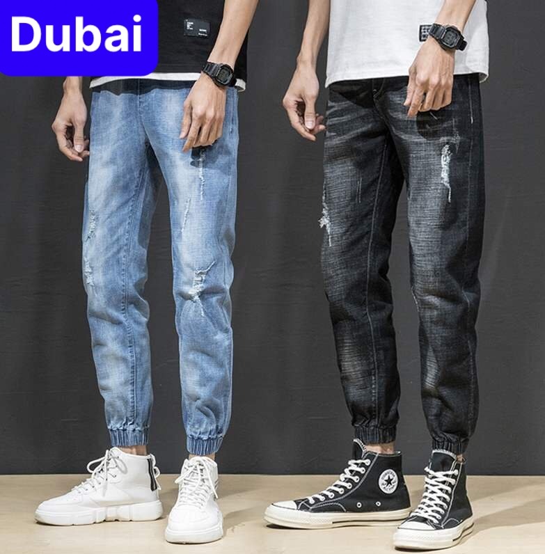 QUẦN JOGGER JEAN NAM CHẤT BÒ ĐEN XÁM WASH TÚM GỐI PHONG CÁCH NHẬT BẢN OSAKA CO GIÃN NHẸ CAO CẤP BD-0535 CAO CẤP - DUBAI FASHION