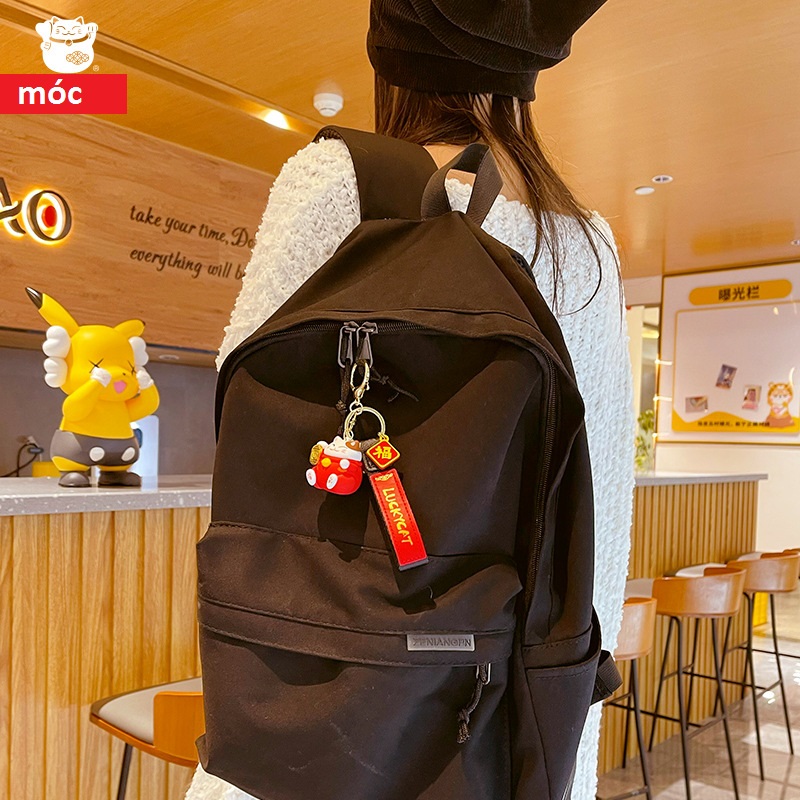 Móc khóa Mèo thần tài ôm vàng bạc