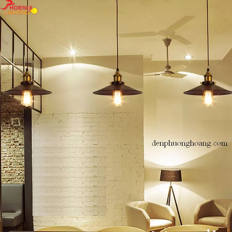 Đèn thả trần trang trí hình đĩa đuôi đồng cao cấp