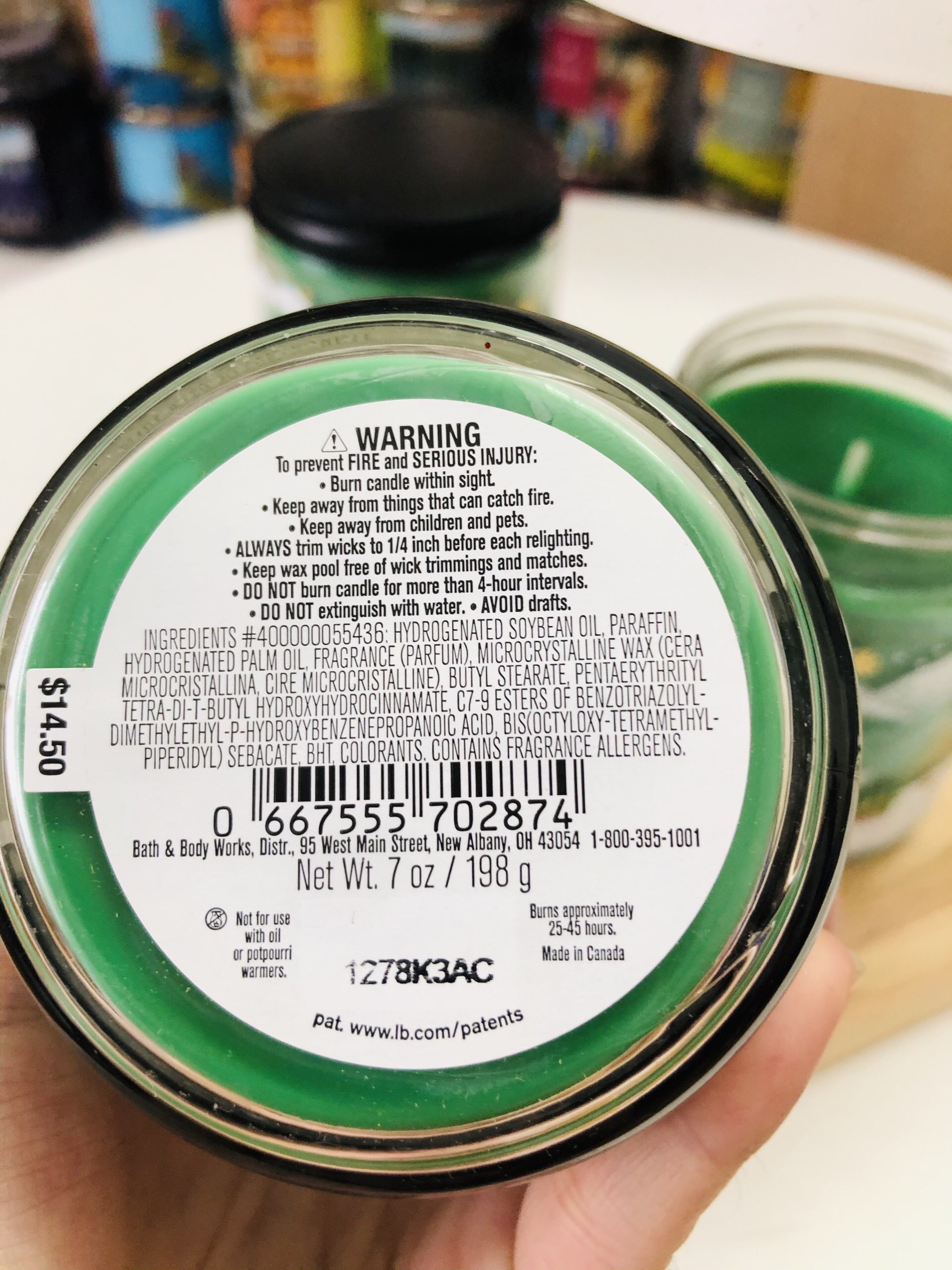 < BBW USA >  Nến thơm Bath & Body Works TREE FARM 1bấc 198g