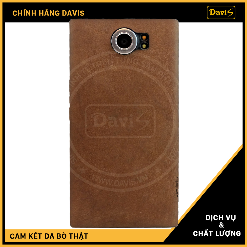 Leather skin for Blackberry Priv - Davis (Nâu bò sáp)