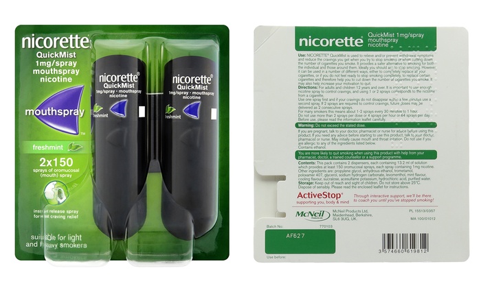 Xịt Nicorette Quick Mist 3 pack