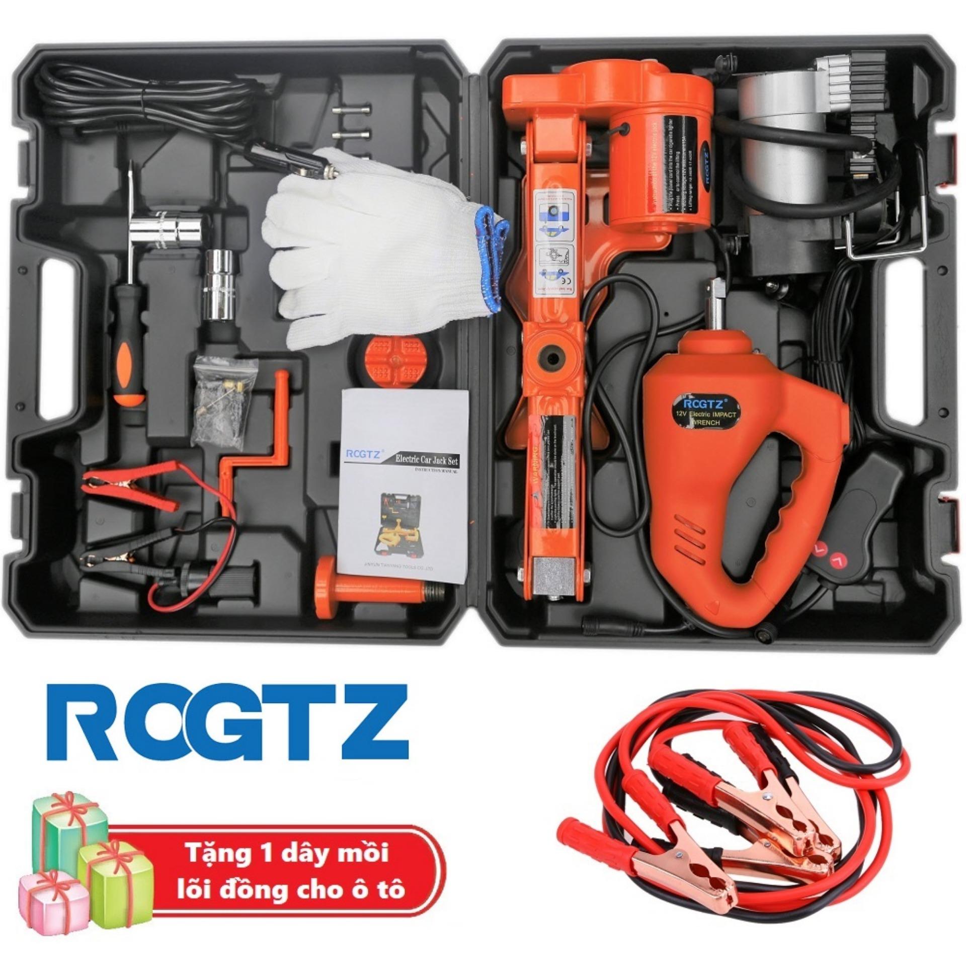 Bộ kích gầm ô tô 12V - Con Đội Điện Nâng Gầm xe hơi - Máy bắn ốc - Bơm lốp ô tô - Thương hiệu ROGTZ đến từ Đức Tặng kèm Dây mồi bình ắc quy cho ô tô