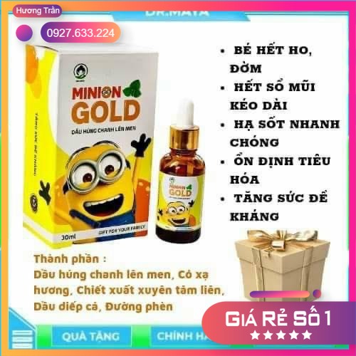 [Chính hãng] Dầu húng chanh lên men MINION GOLD 30mL