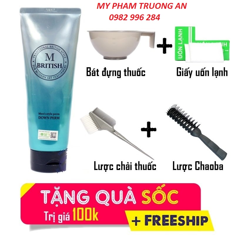 KEM ÉP SIDE TÓC hiệu quả cho nam BRITISH M Men's Style Down Perm 200g + Tặng kèm phụ kiện VIP