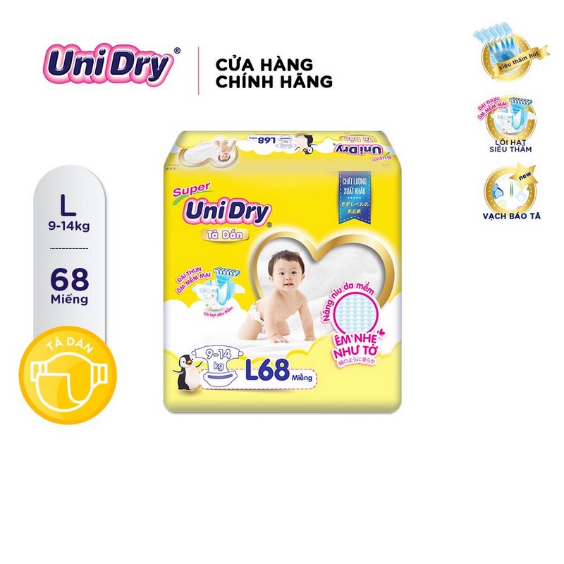 Tã dán Unidry M76/ L68/ XL62 miếng