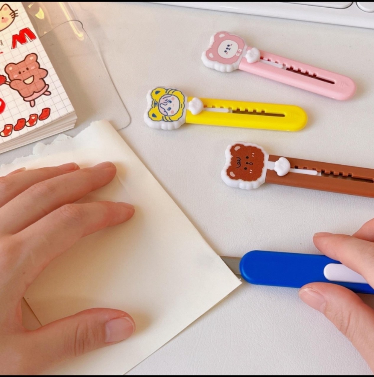 [HCM] Dao rọc giấy unbox GẤU MINI CUTE
