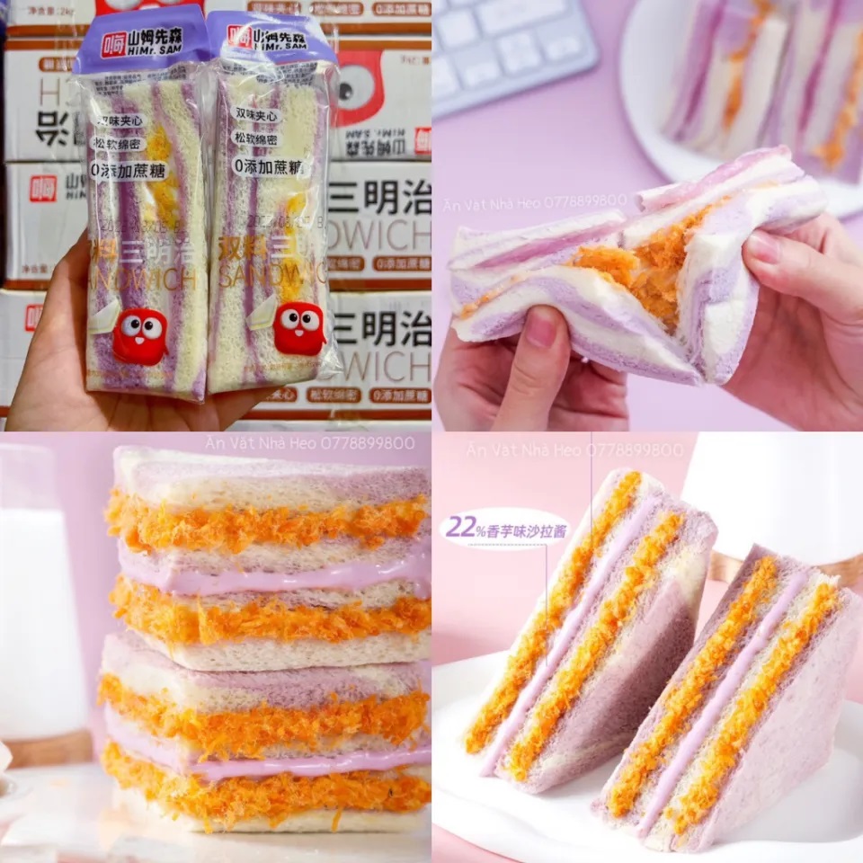 sandwich khoai môn chà bông ngon béo