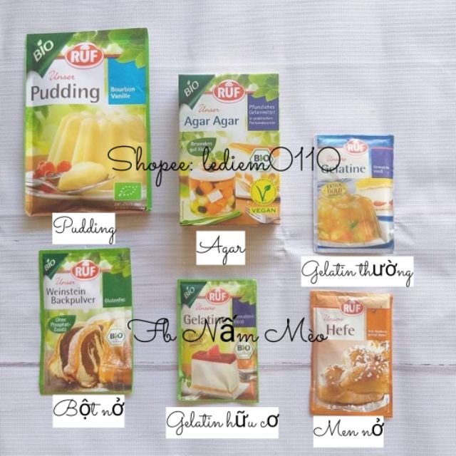 Bột Gelatin Hữu cơ Ruf 9g (Date 2025)