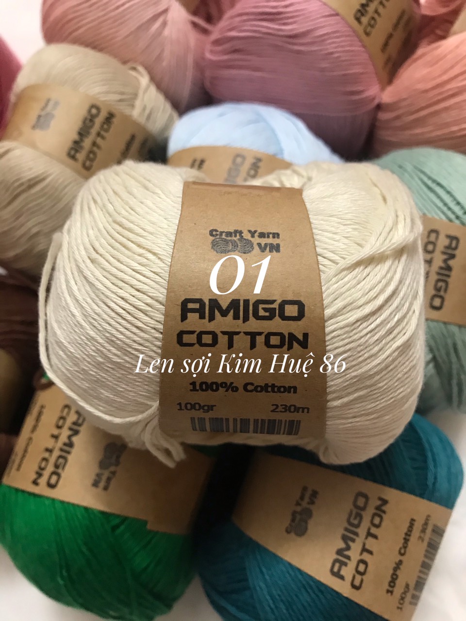 Sợi Amigo Cotton cuộn 100gr