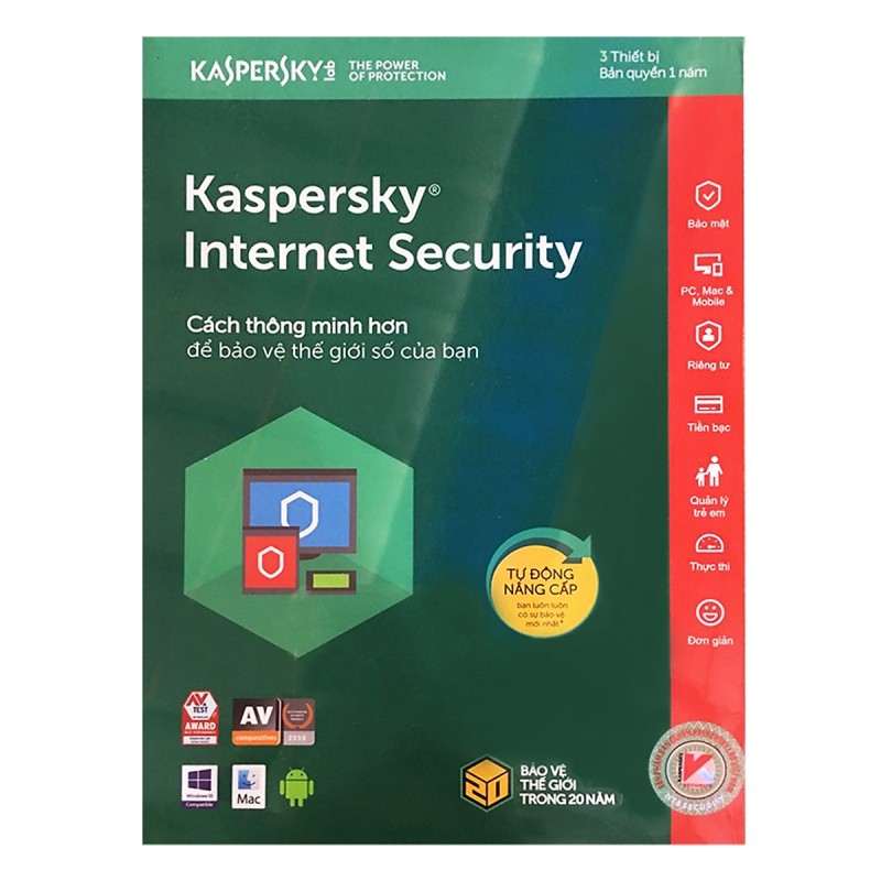 Bảng giá Phần mềm Kaspersky Internet Security - 3PC/1Năm Phong Vũ
