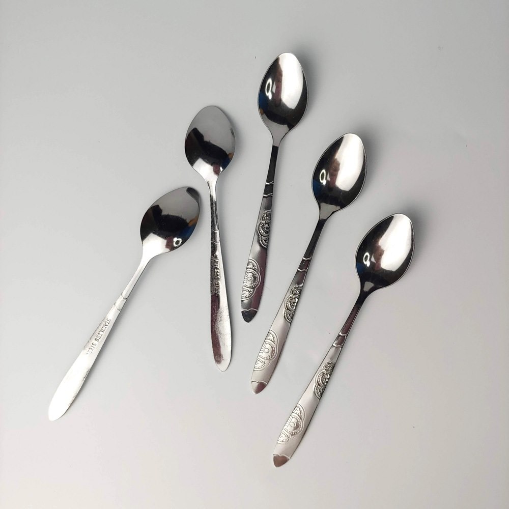 COMBO 2 thìa cà phê cán hoa inox