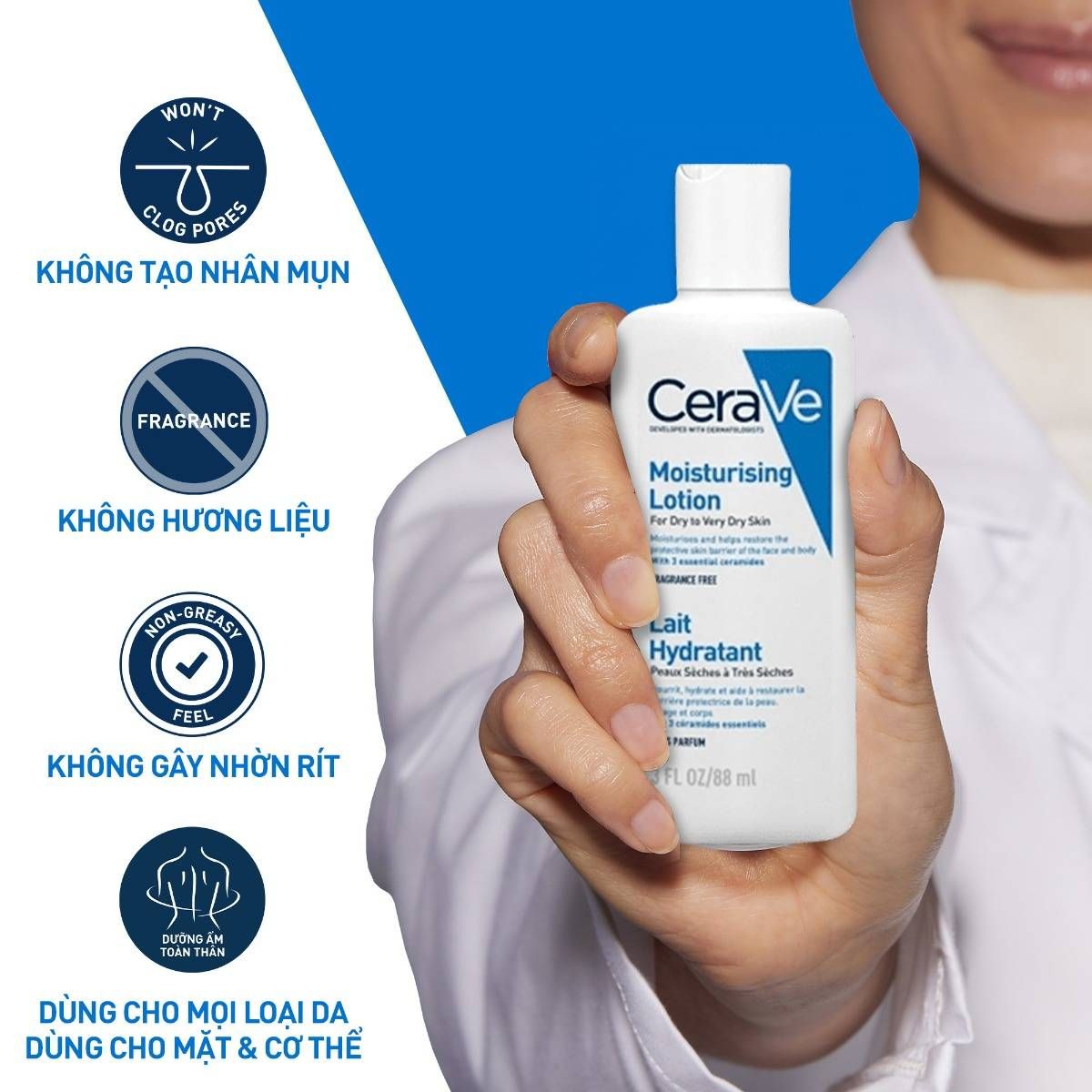 Sữa Dưỡng Ẩm Dành Cho Da Khô Cerave Moisturising Lotion 88Ml