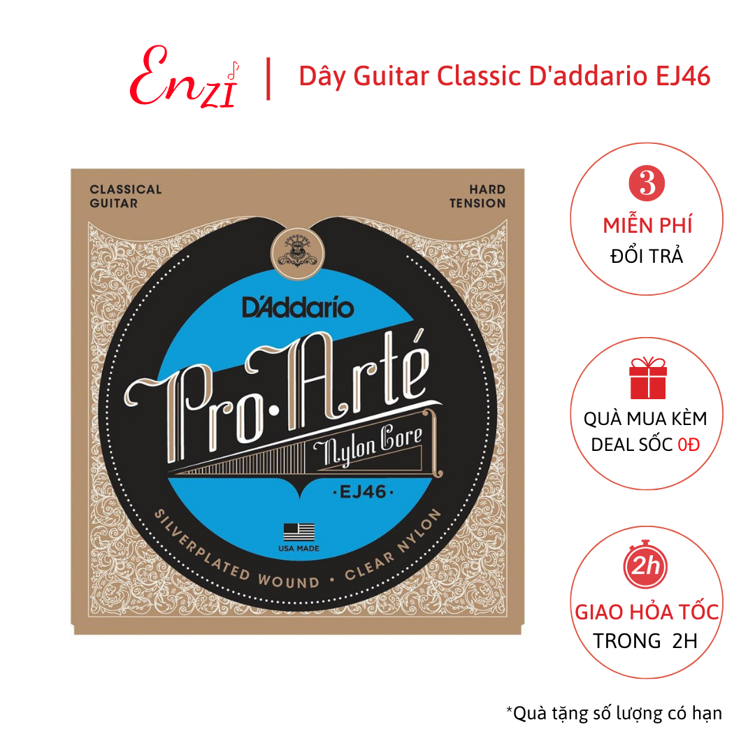 Dây Đàn Guitar Classic DAddario EJ46 dây dàn guitar classic cổ điển dây nylon chất lượng Enzi