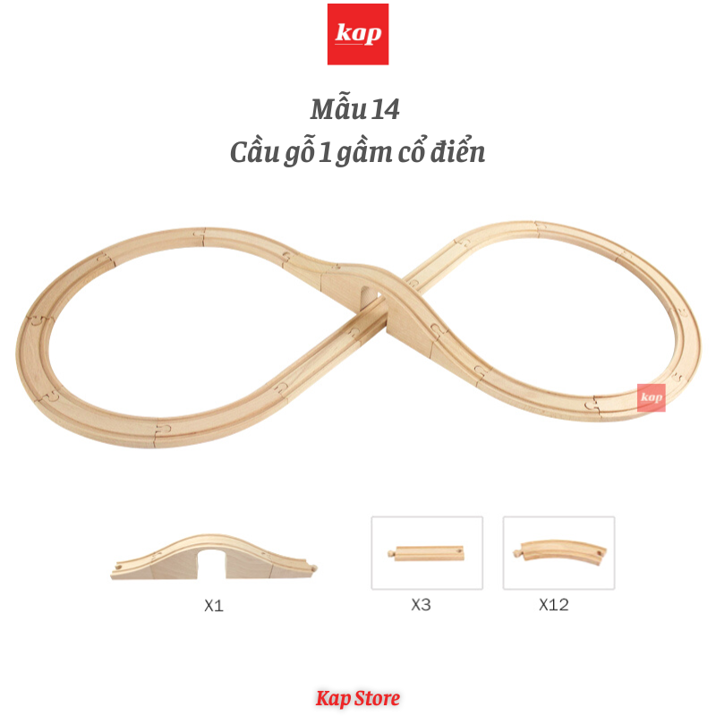 [HCM]Các set đường ray xe lửa gỗ (không gồm xe và phụ kiện trang trí)