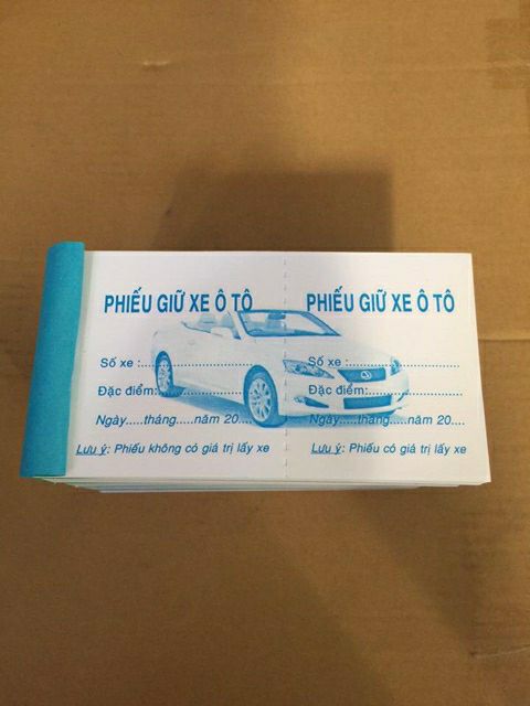 [HCM]Combo 10 Quyển Phiếu Giữ xe Ôtô