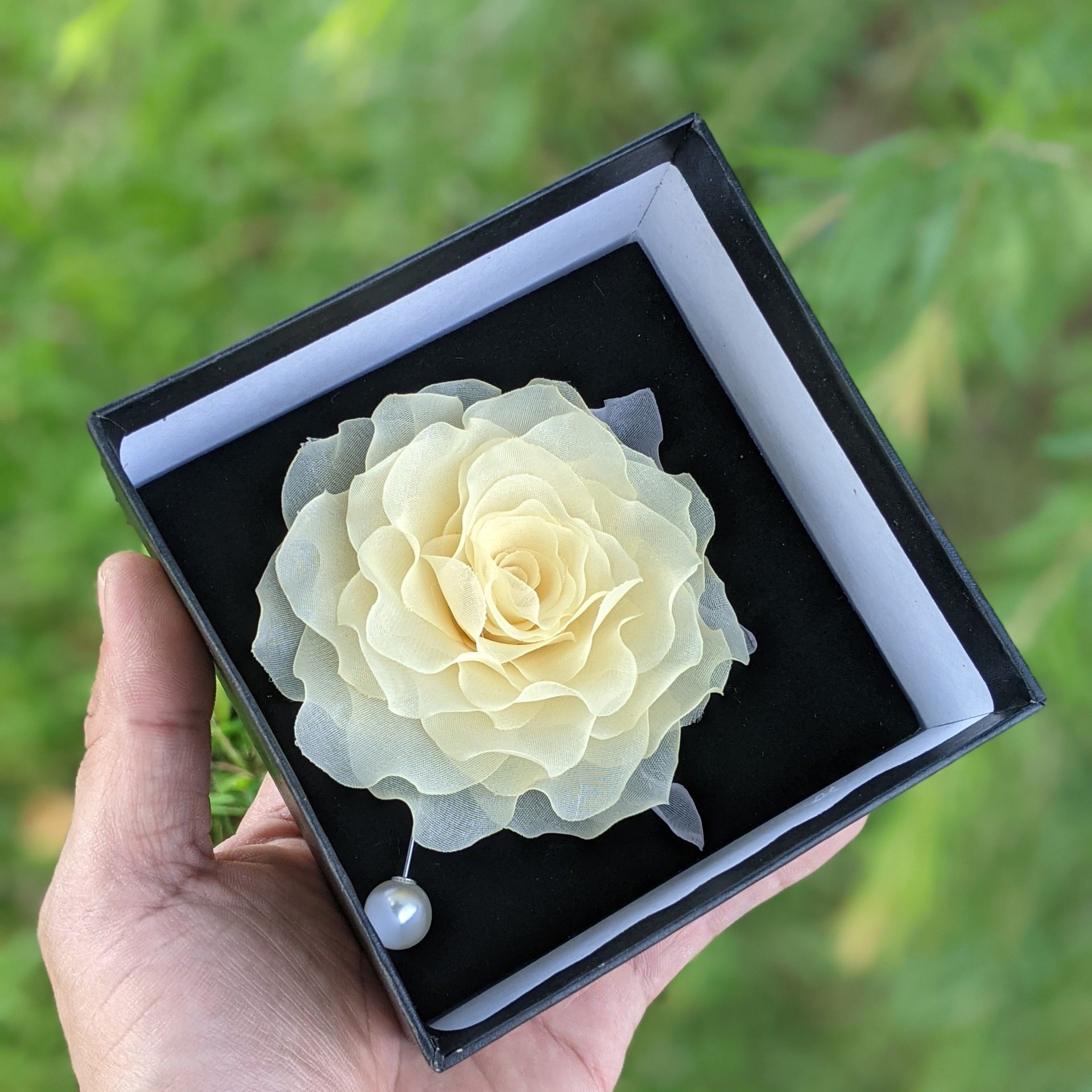 [ Hàng Thiết Kế ] Hoa cài áo váy handmade vải voan cao cấp