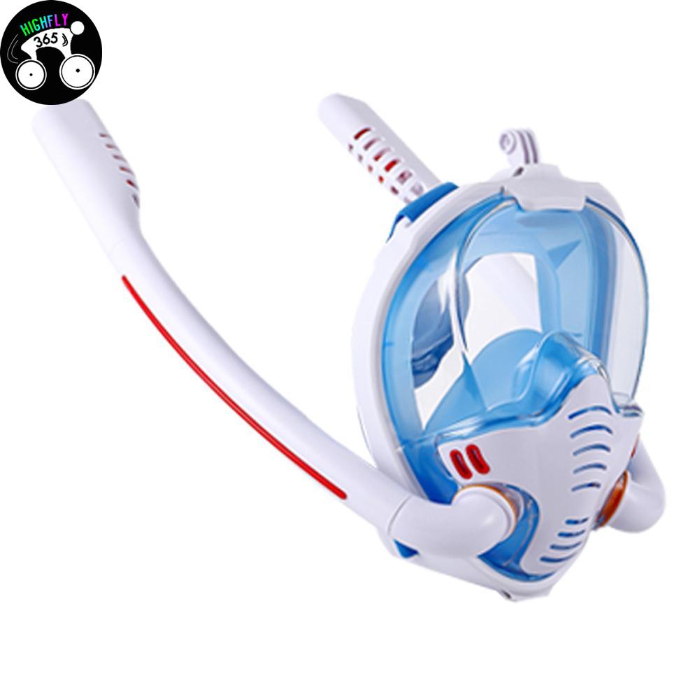 Swimming Mask Double Breathing Tube Snorkeling Scuba Diving Face Goggles