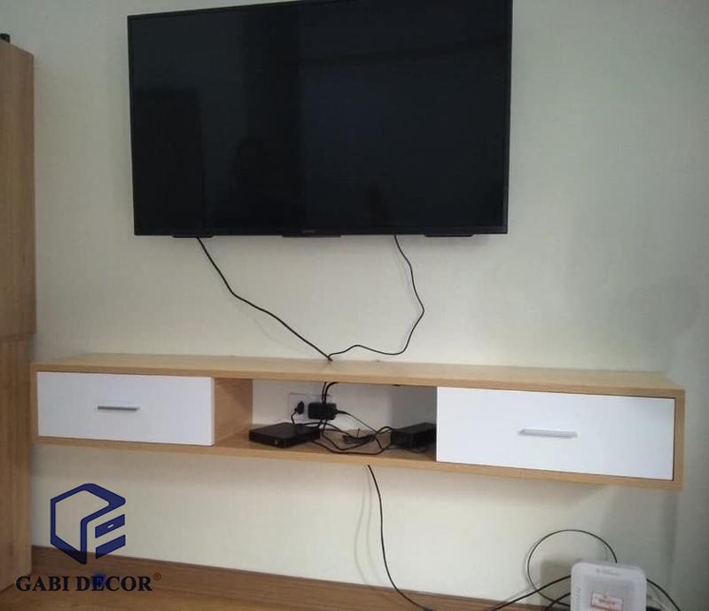 Kệ TiVi Treo Tường 2 Ngăn Kéo