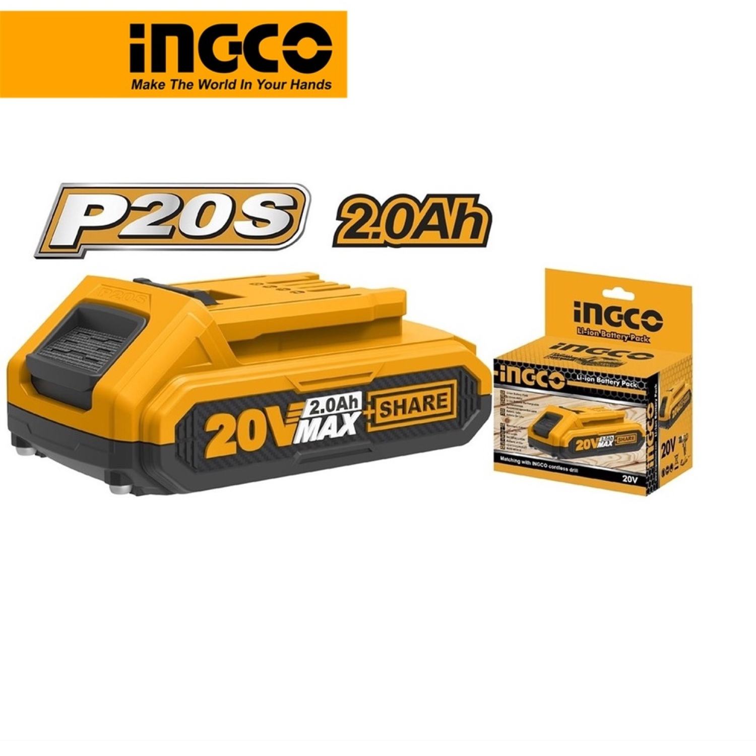 Pin sạc p20s ingco 20v dung lượng cao fbli20011
