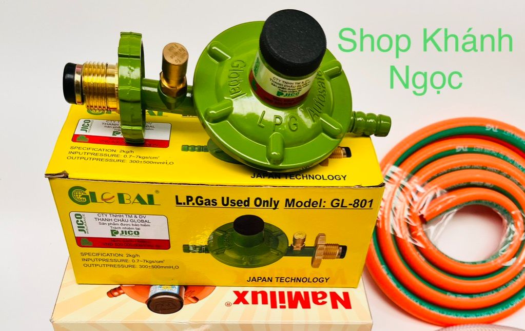 Bộ Van Dây Gas Tự Ngắt gas phổ thông ( lắp bình xám) = cổ dê