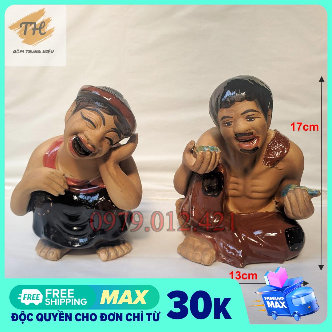 Tượng gốm Bát Tràng Chí Phèo - Thị Nở