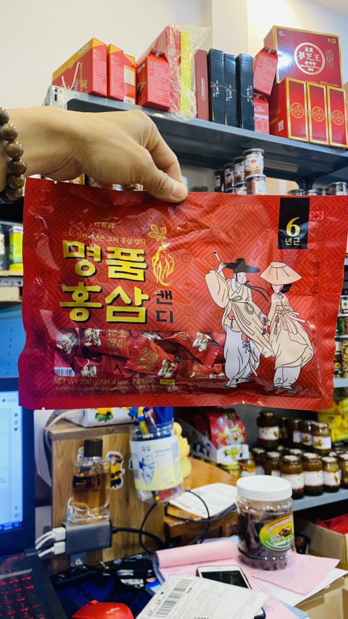 Kẹo Hồng Sâm Ông Bà Lão 200G - Kẹo sâm Hàn Quốc