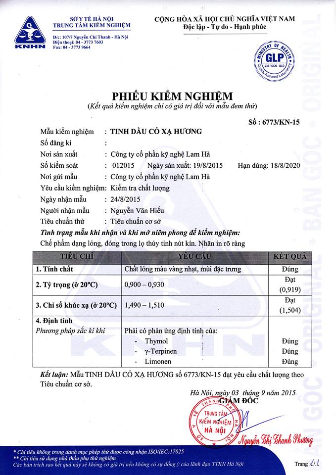 Tinh dầu Cỏ Xạ Hương 10ml Lam Hà