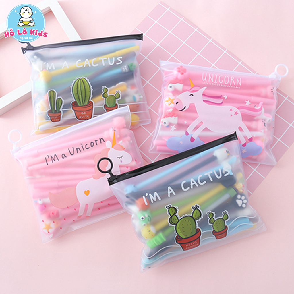 Set 20 Bút Cute Kèm Túi Zip
