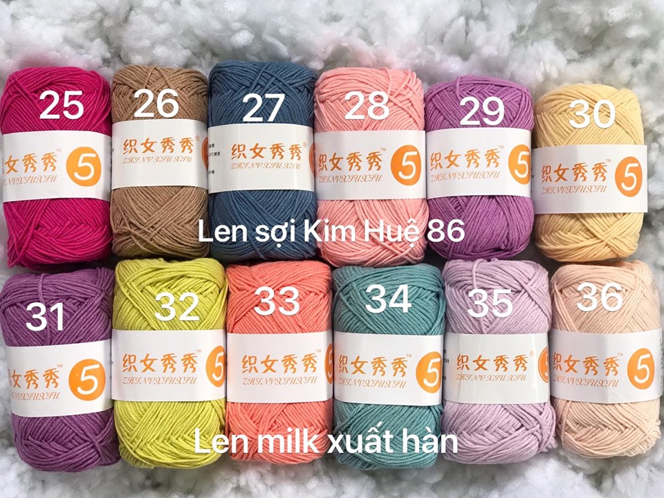 Len milk xuất hàn ( từ màu 01 đến màu 20)