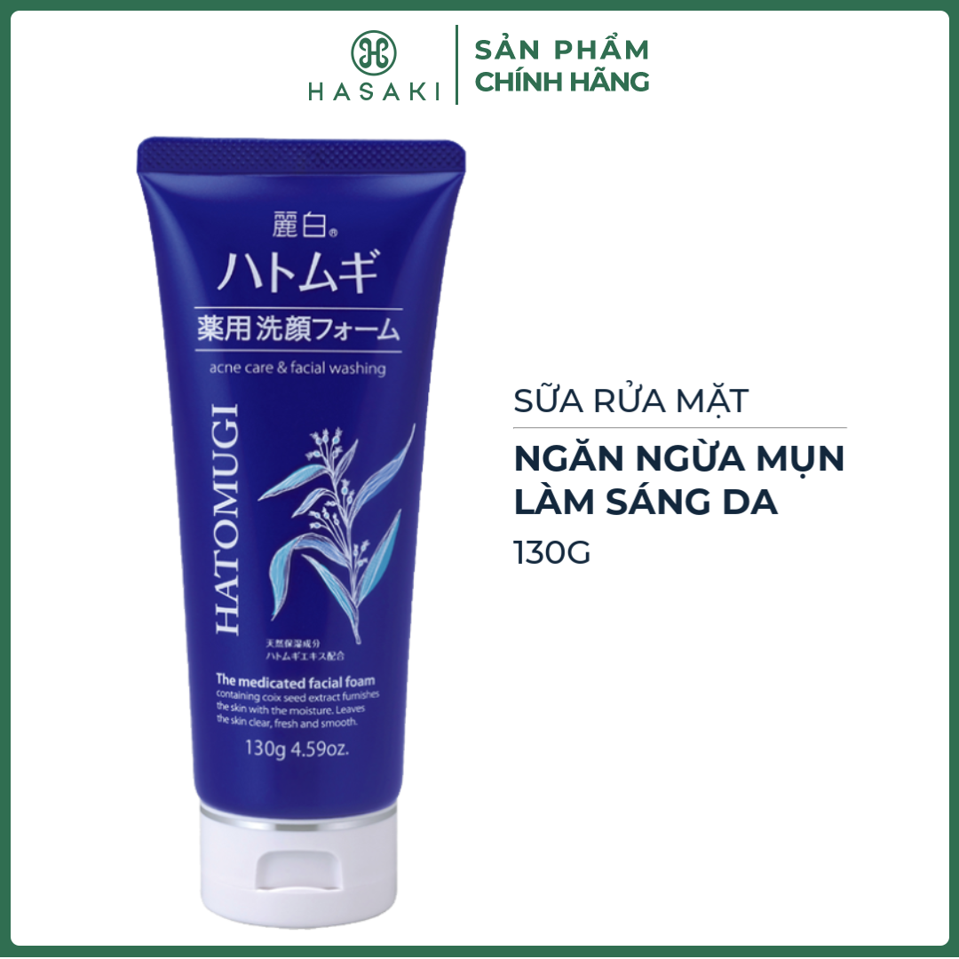 Sữa rửa mặt hatomugi ý dĩ ngừa mụn, làm sáng da 130g hasaki sản phẩm chính hãng