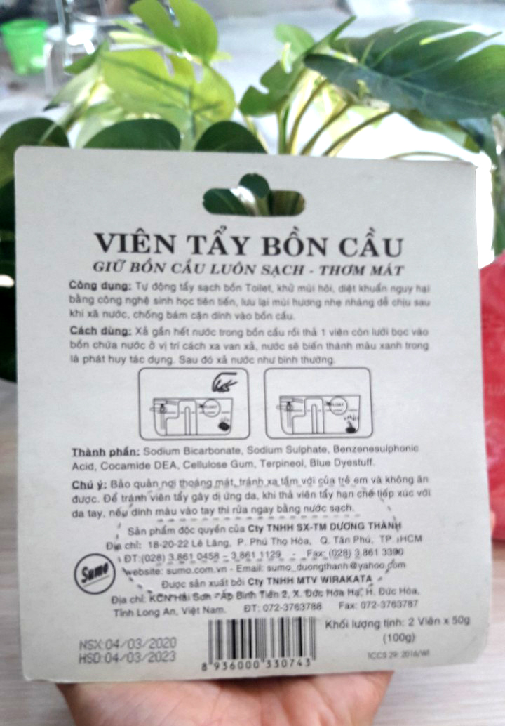 Vỉ 2 viên tẩy bồn cầu Sumo
