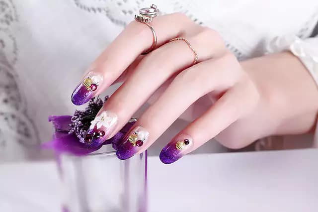 Bộ 24 Móng tay giả , nail giả A39 ,móng nhọn  ( Tặng kèm keo dán móng )