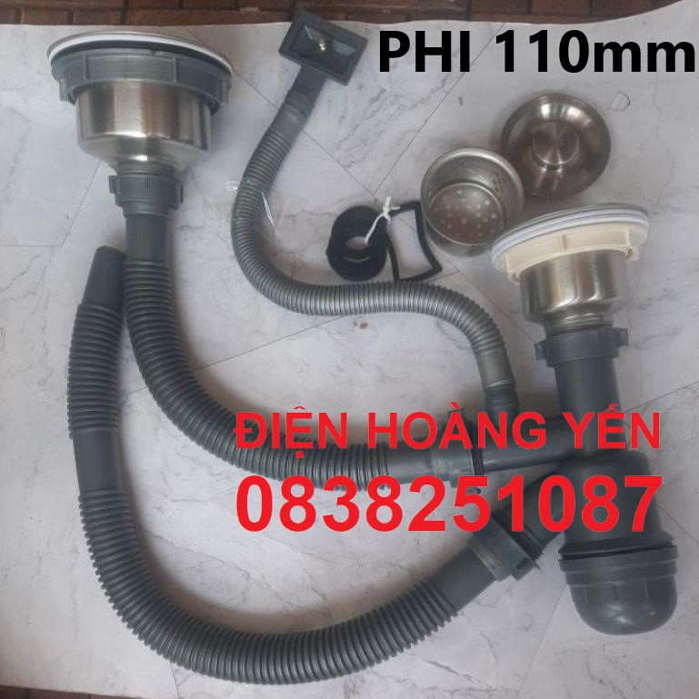 [HCM]Bộ xi phông thoát nước dành cho chậu rửa chén 2 hố inox