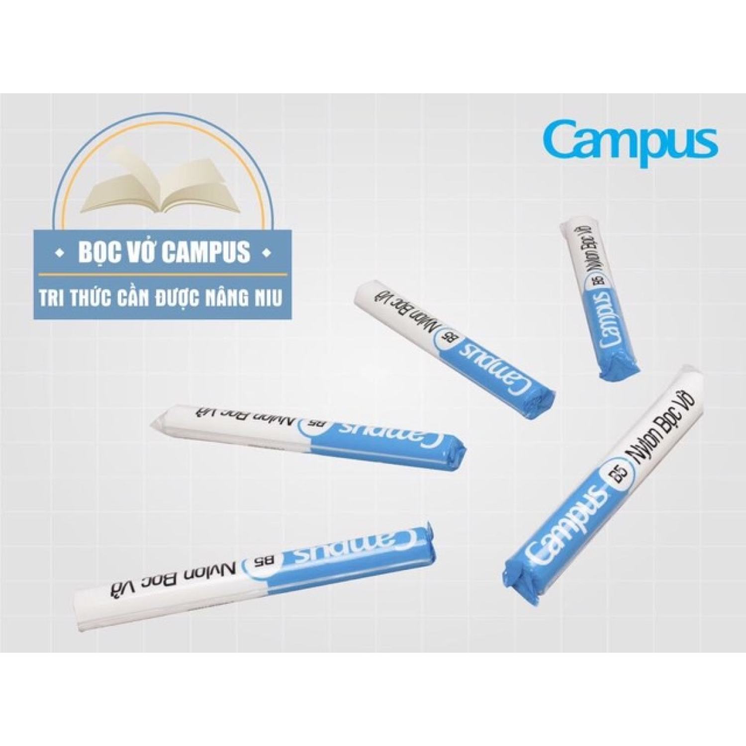 Nylon bọc vở Campus KT: 179x252mm, sản phẩm được làm từ nylon bền đẹp - dẻo dai