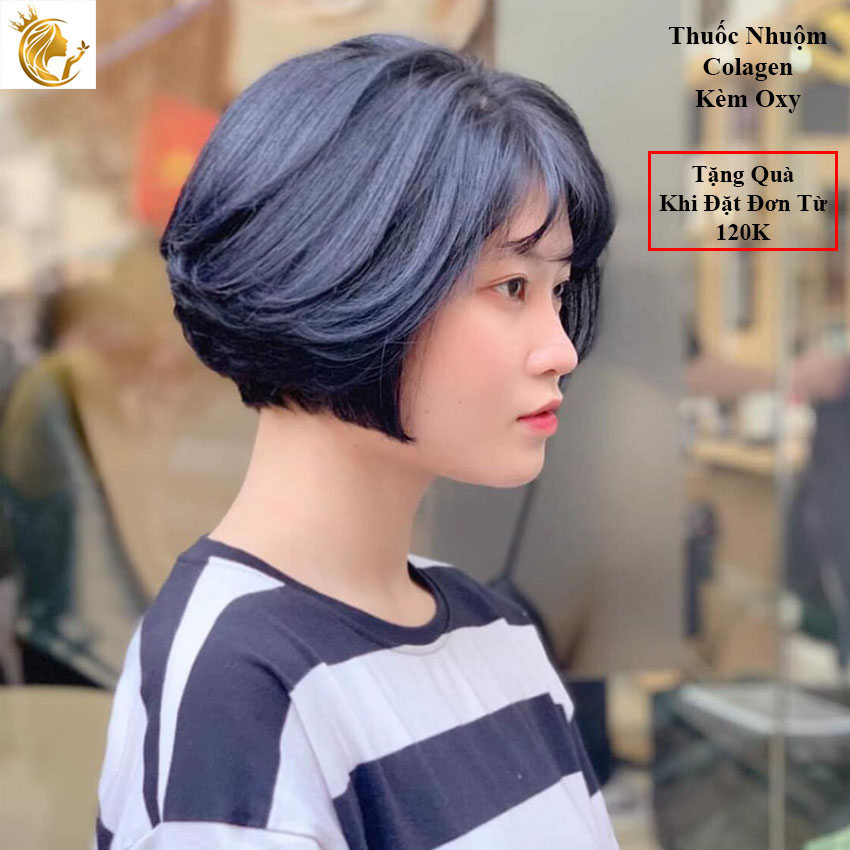 Thuốc Nhuộm Tóc Màu Xanh Blu Kèm Oxy