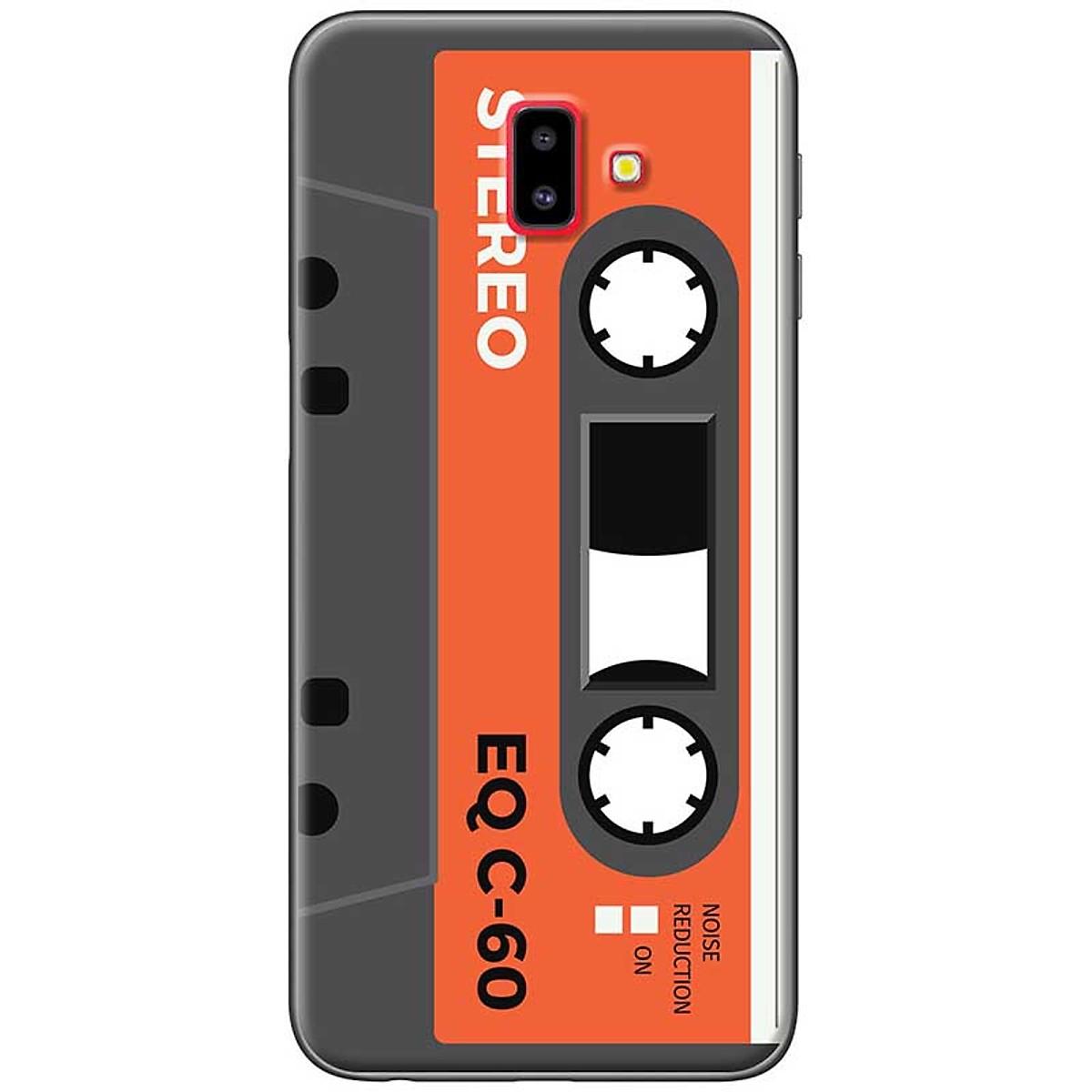 Ốp lưng dành cho Samsung Galaxy J6+ mẫu Cassette xám cam