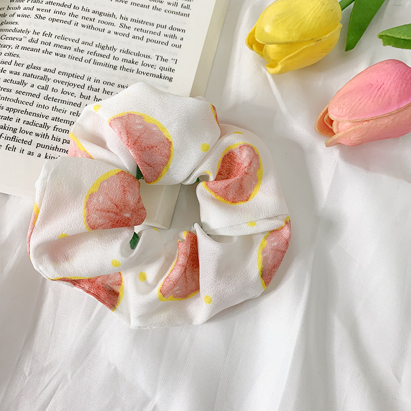 Cột Tóc Scrunchies Hoa Quả Đáng Yêu