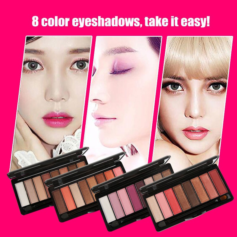 [TẶNG KEM DƯỠNG TAY]Phấn mắt 8 ô Aerveal nội địa Trung – CAVALI – gồm 4 tone màu hot trend bám màu cực tốt