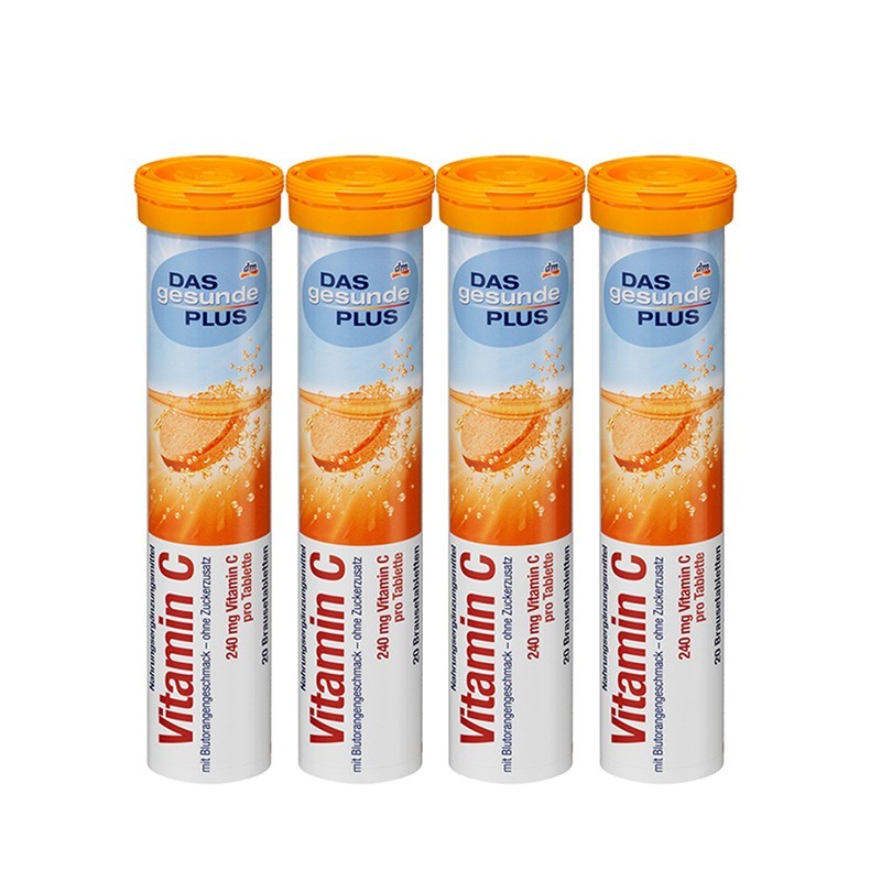 Hộp Viên sủi bổ sung vitamin Das Gesunde Plus – Vitamin C, 20 viên