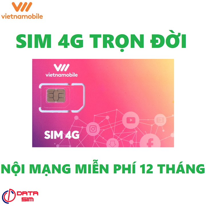 FREESHIP - CHƯA KÍCH HOẠT. [HCM]Sim 4G vietnamobile trọn đời 180GB gói khuyến mãi 12 tháng miễn phí vận chuyển