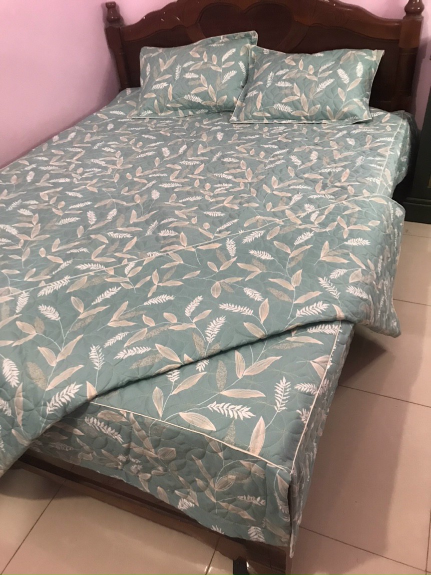 Lẻ Tấm Ga Trần Bông Dày Dặn, Xẻ Góc (Drap Chùm, Chân Phủ Xuống Giường Như Ảnh) [Lá Phong - Lá cọ]