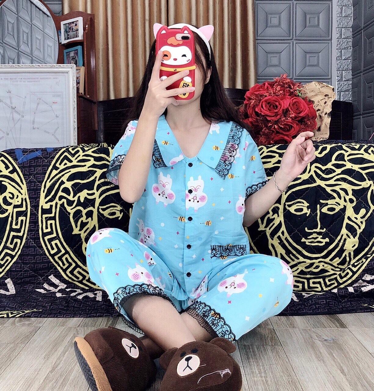 [HCM]Bộ  Pijama mặt ở nhà hình mèo -MTB