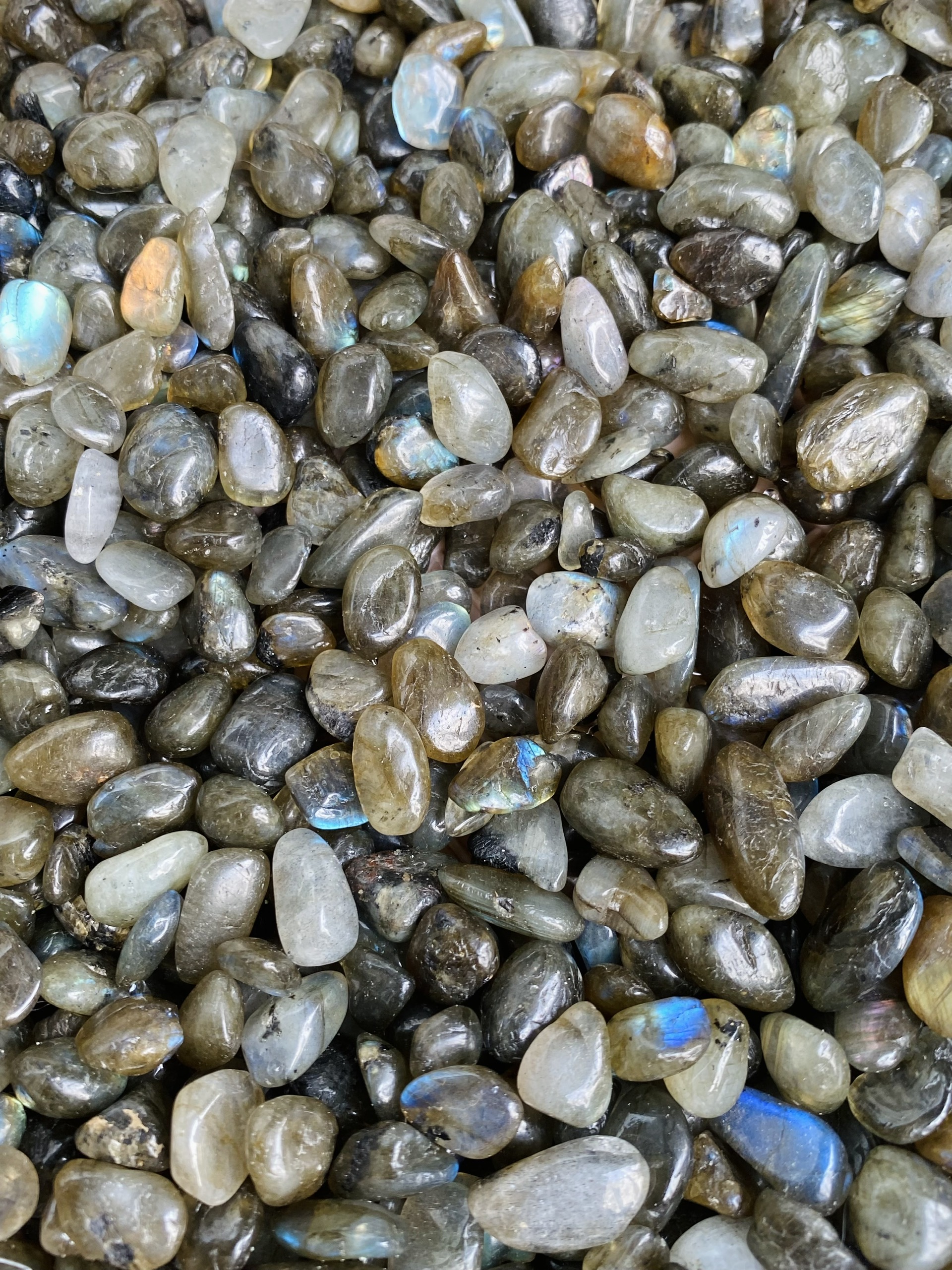 100g Vụn đá Labradorite - Hắc Nguyệt Quang tự nhiên