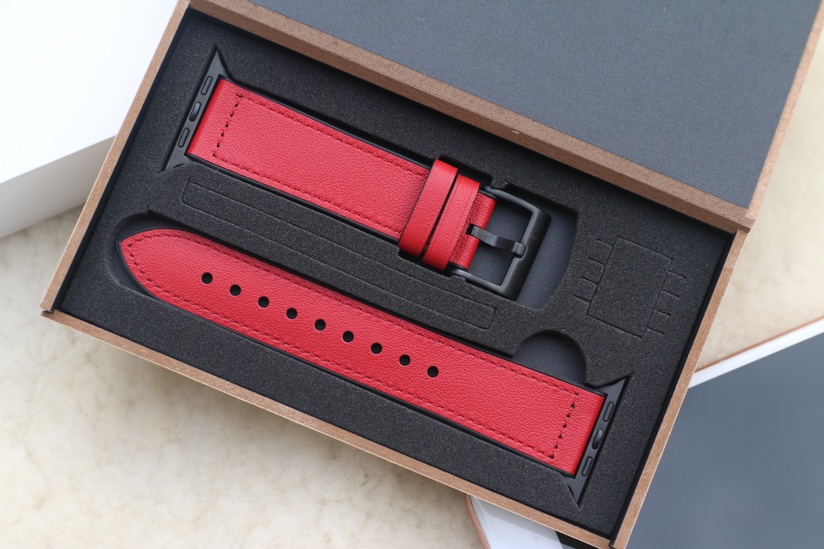 [ Kèm Hộp ] Dây da sáp dầu Vintage thay thế cho Apple watch