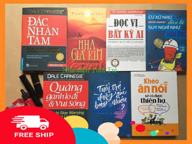 Mua Combo 7 sách kĩ năng hay: Đắc nhân tâm, Nhà giả kim, Đọc vị, Cư xử như đàn bà, Quẳng gánh lo, Tuổi trẻ, Khéo ăn nói