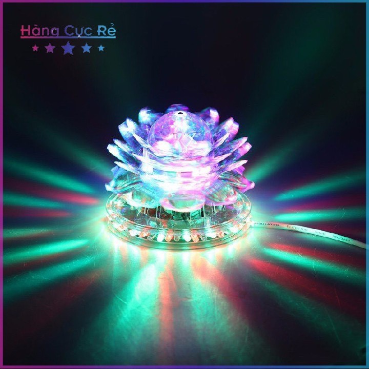 COMBO 2 CÁI ĐÈN LED HOA SEN XOAY 7 MÀU ( BÔNG SEN )